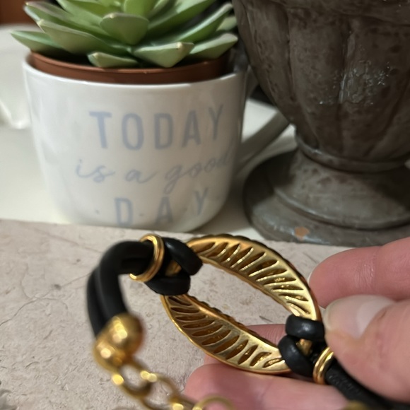 Made in Italy-Bronze Milor Design-Leather Bracelet-Gold Accent-Like New - Picture 7 of 14